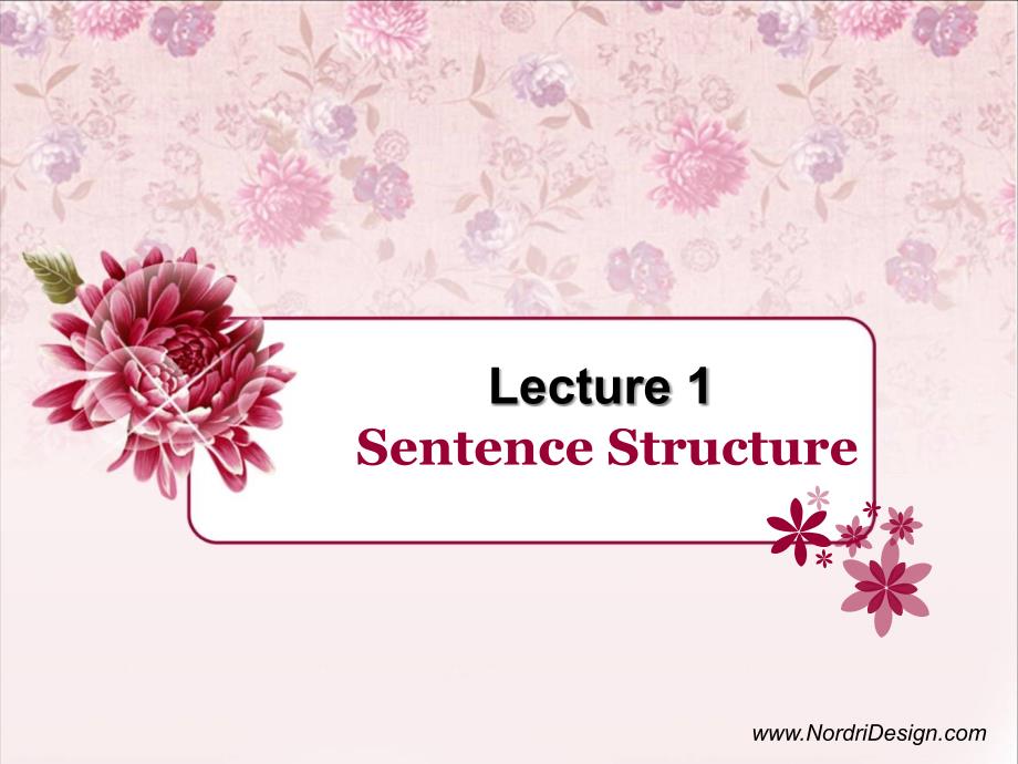 章振邦《新编英语语法》Lecture 1 句子结构.ppt_第1页