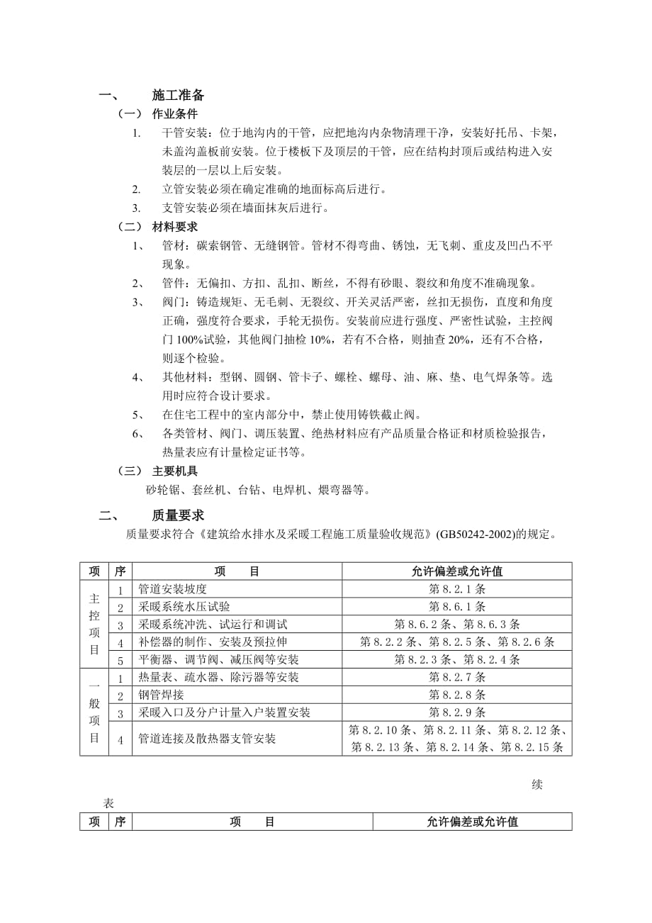 03室内采暖管道安装工程-技术交底_第1页