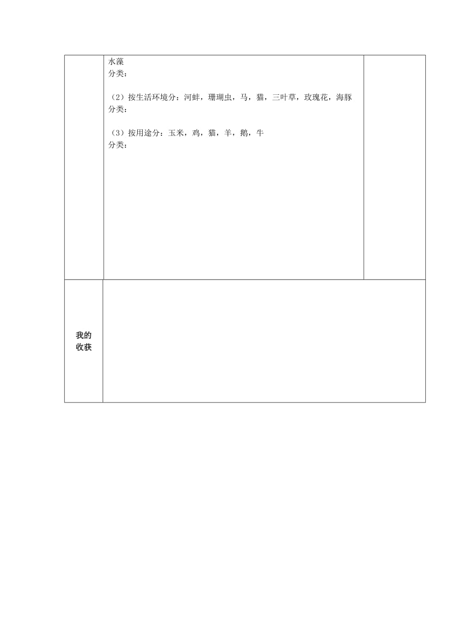 海南省海口市第十四中学七年级生物上册 第一单元 生物和生物圈 第一章 认识生物导学案（无答案） 新人教版_第3页