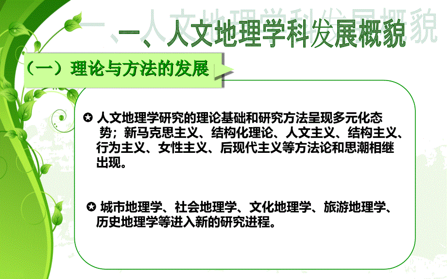 人文地理学研究的现状与展望PPT课件_第2页