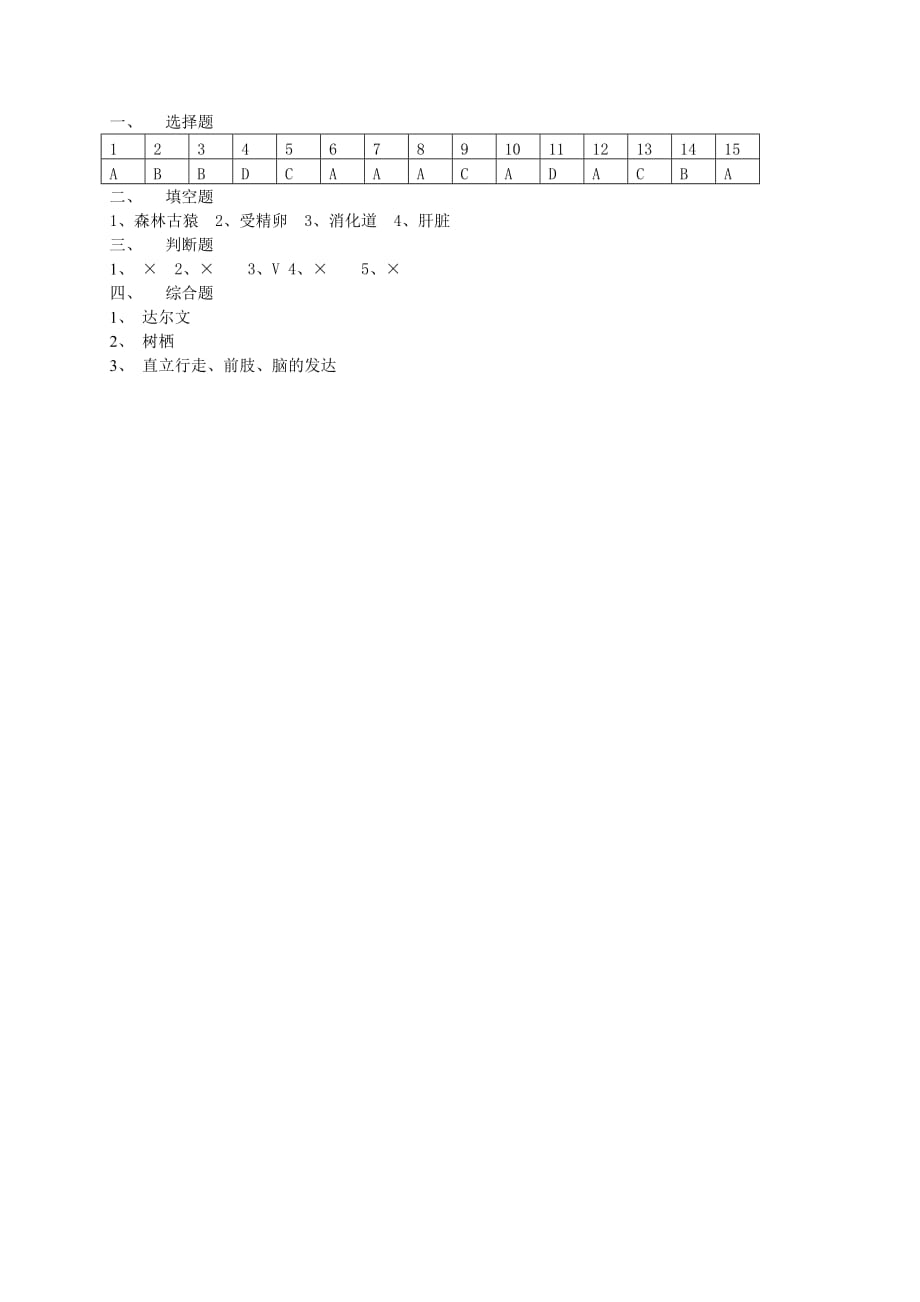 黑龙江省哈尔滨市2020学年七年级生物下学期第一次月考试题 新人教版_第3页