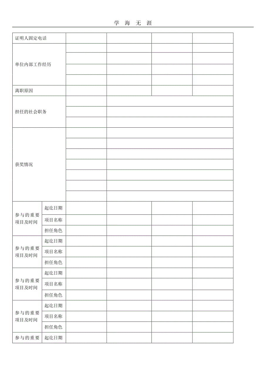 员工信息登记表详细模板（11号）.pdf_第3页