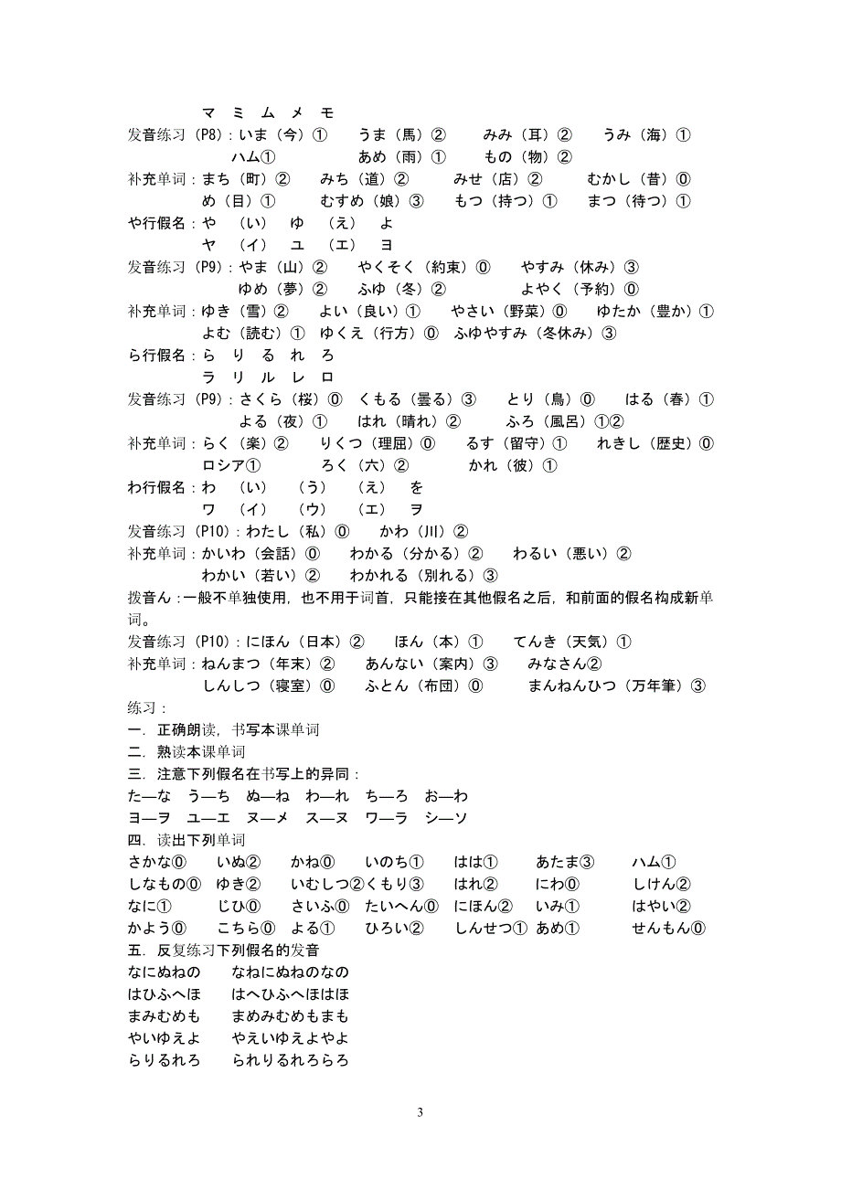 新编日语初级笔记整理(第1-12课).doc_第3页