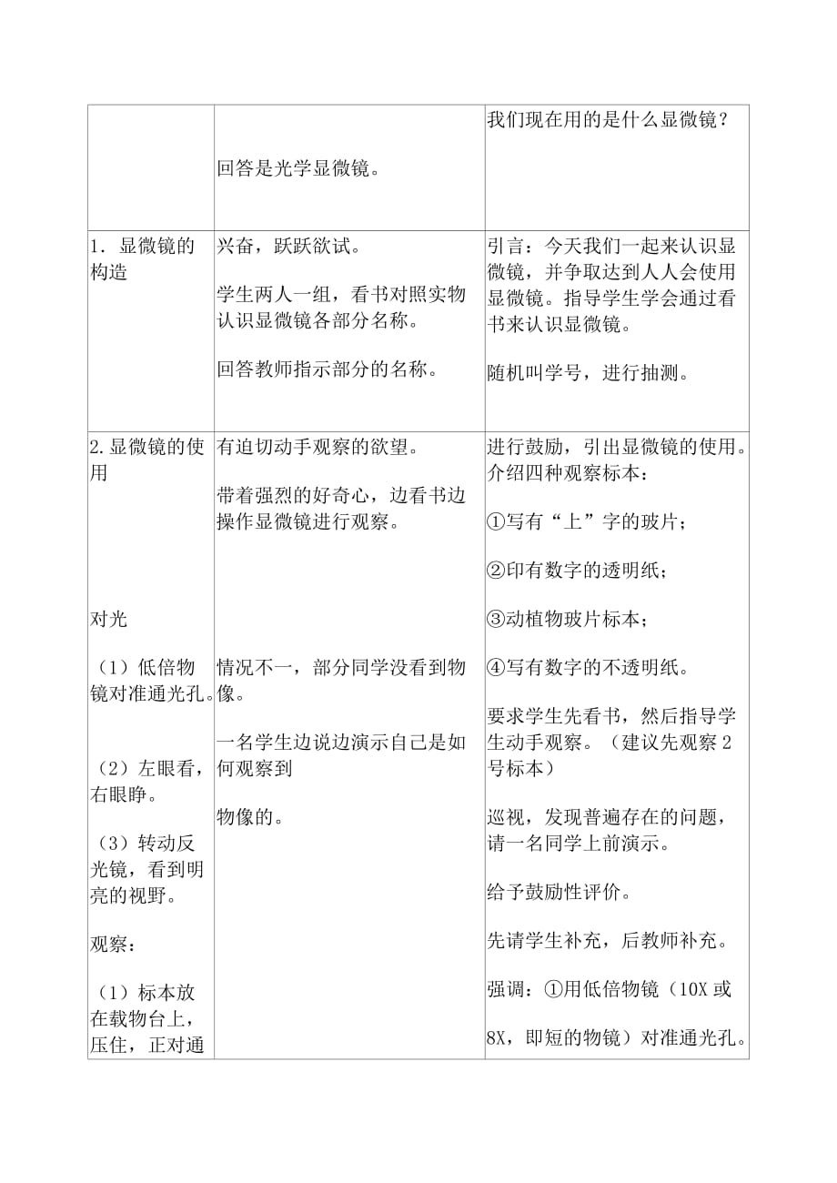 鲁教版七年级生物上册 练习使用显微镜1_第2页