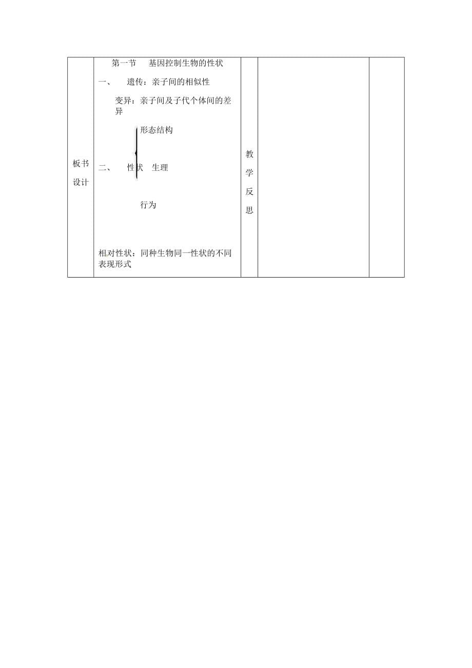 甘肃省庆阳市宁县第五中学八年级生物下册《第七单元 第二章 第一节 基因控制生物的性状》导学案1（无答案） 新人教版_第5页