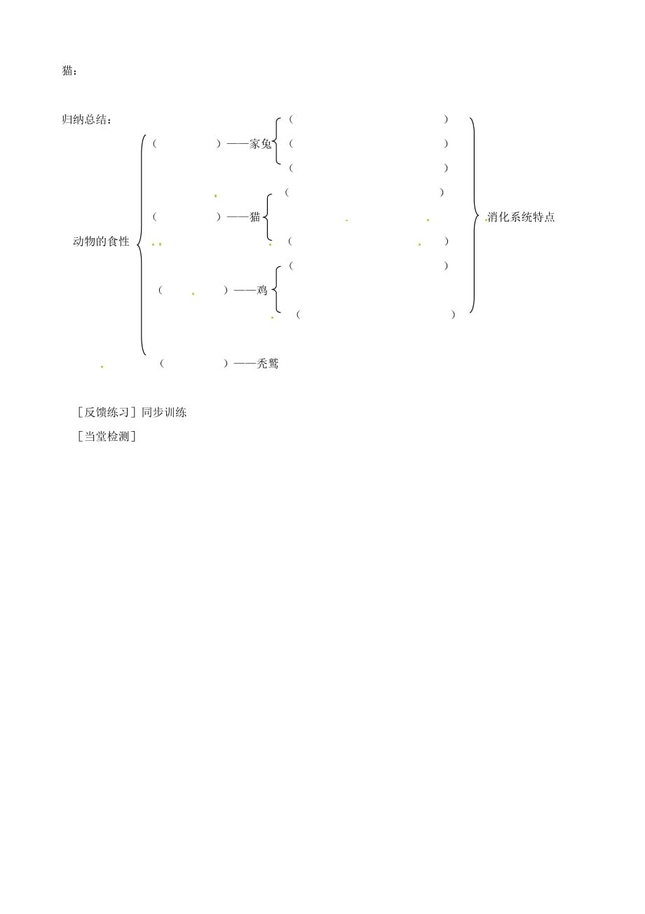 河北省唐山市第十六中学八年级生物 动物的食性与合理鉰喂教学案（无答案） 人教新课标版_第2页