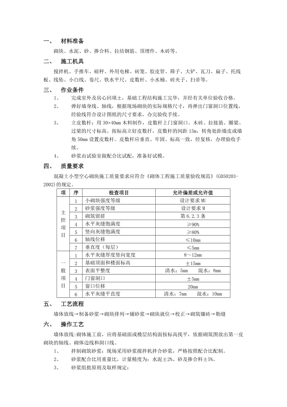 02砌块砌筑工程-技术交底_第1页