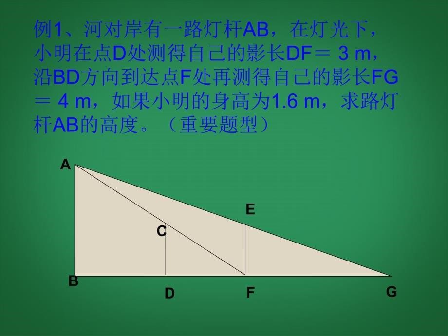 江苏省灌云县圩丰中学八年级数学下册《10.7 相似三角形的应用》课件（2） 苏科版.ppt_第5页