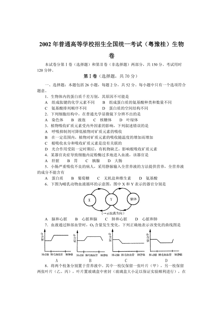 2002年广东高考生物试题.doc_第1页