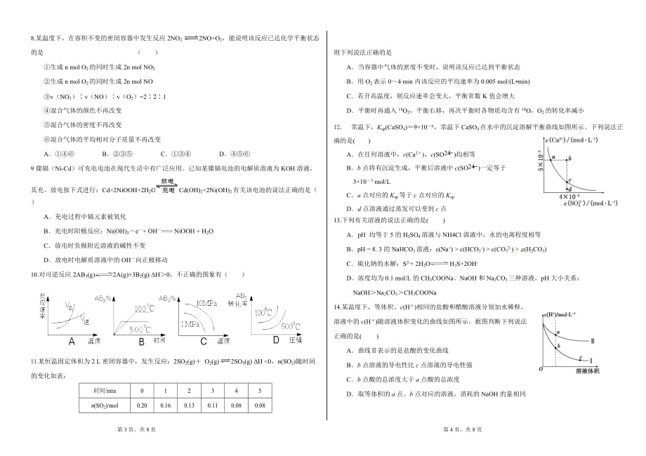 2018-2019年高二第一学期期末考试化学试题.doc_第2页