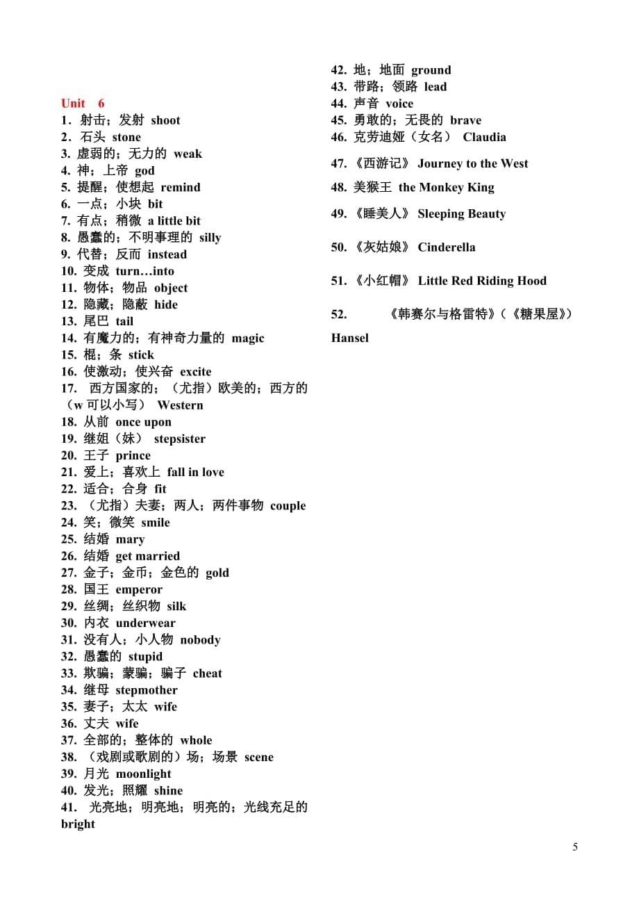 2019人教版八年级下册英语单词汇总表中英对照版.doc_第5页