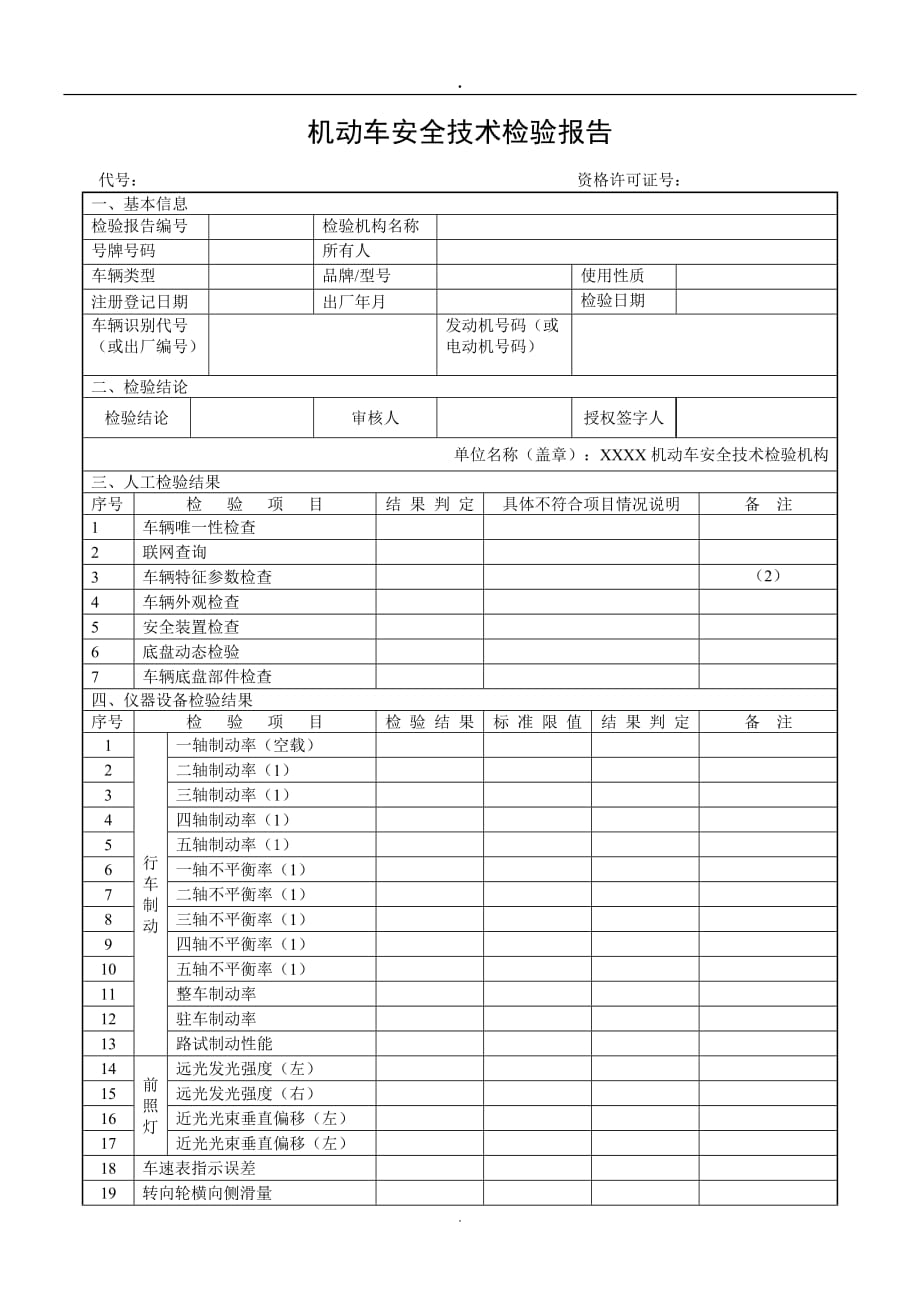 机动车安全技术检验报告(样本).doc_第1页