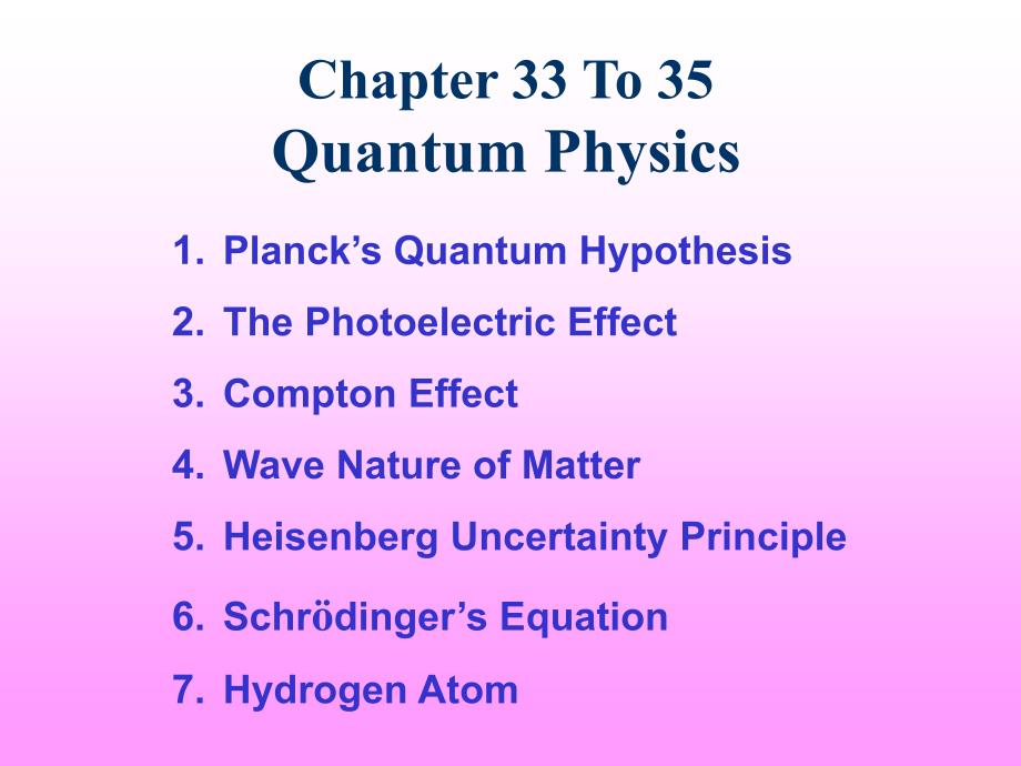 大学物理双语版奥本汉姆课件Chap33&amp34-Quantum.ppt_第1页