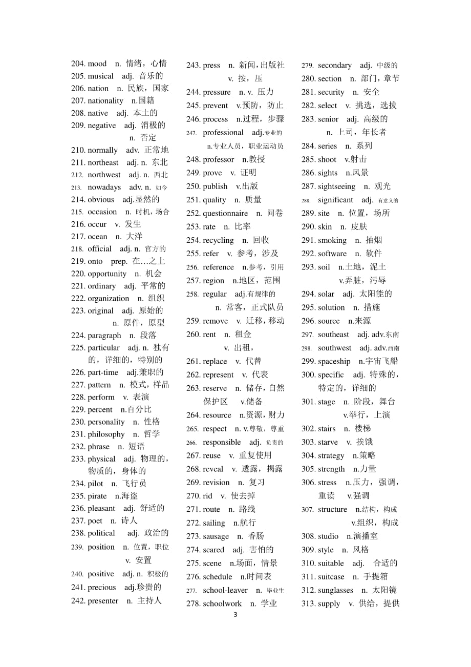 2018温州英语中考词汇表2 中英对照版.pdf_第3页