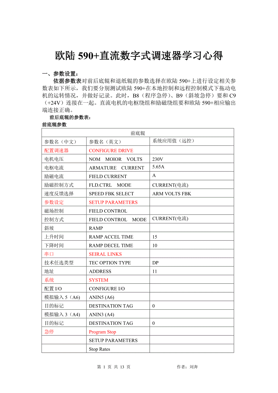 欧陆590+直流数字式调速器学习心得-刘犇.doc_第1页