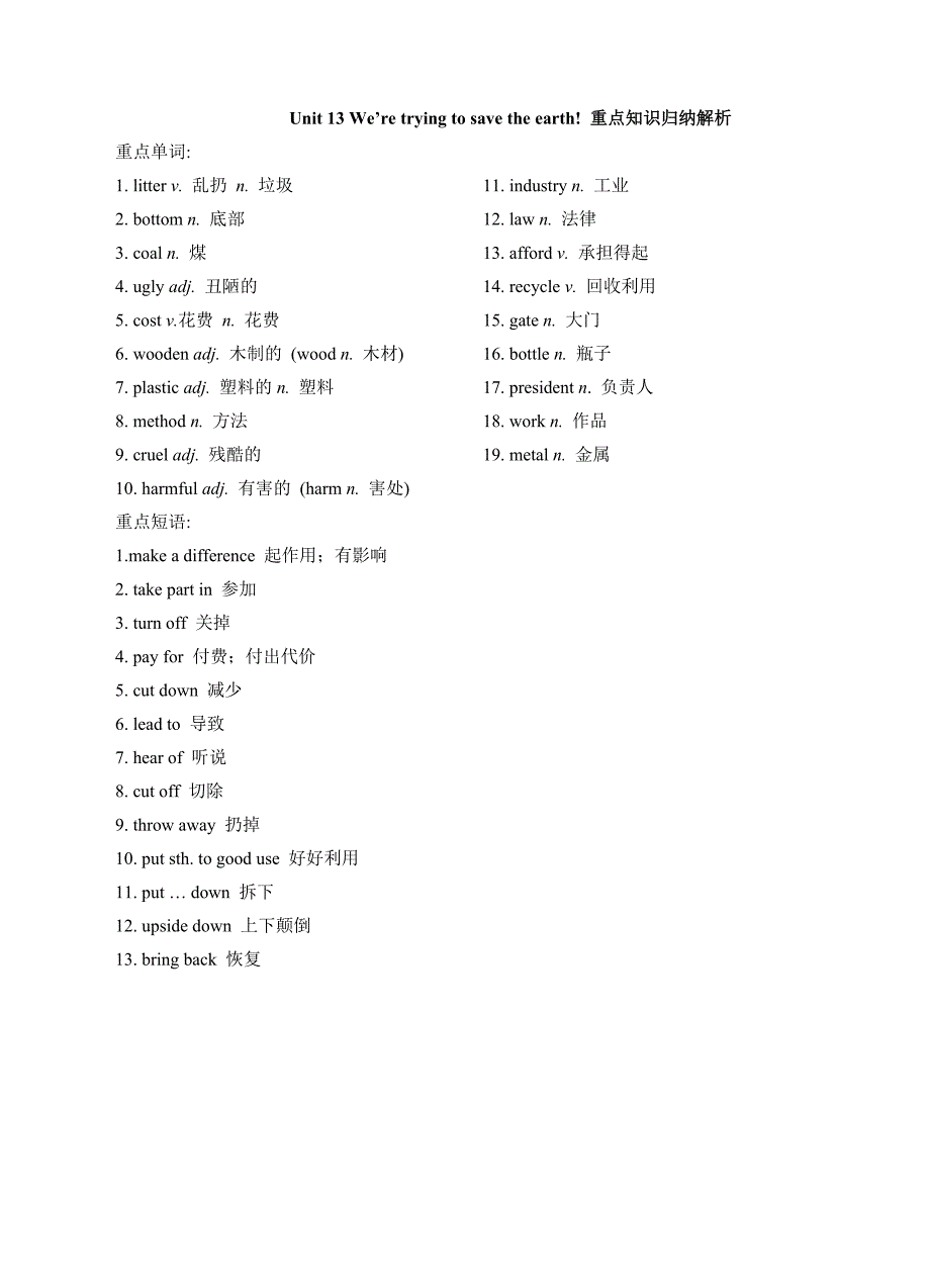 人教版初三unit13讲解 学生.doc_第1页