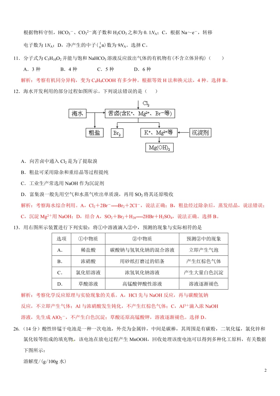 2015年高考新课标Ⅱ理综化学试题解析.doc_第2页