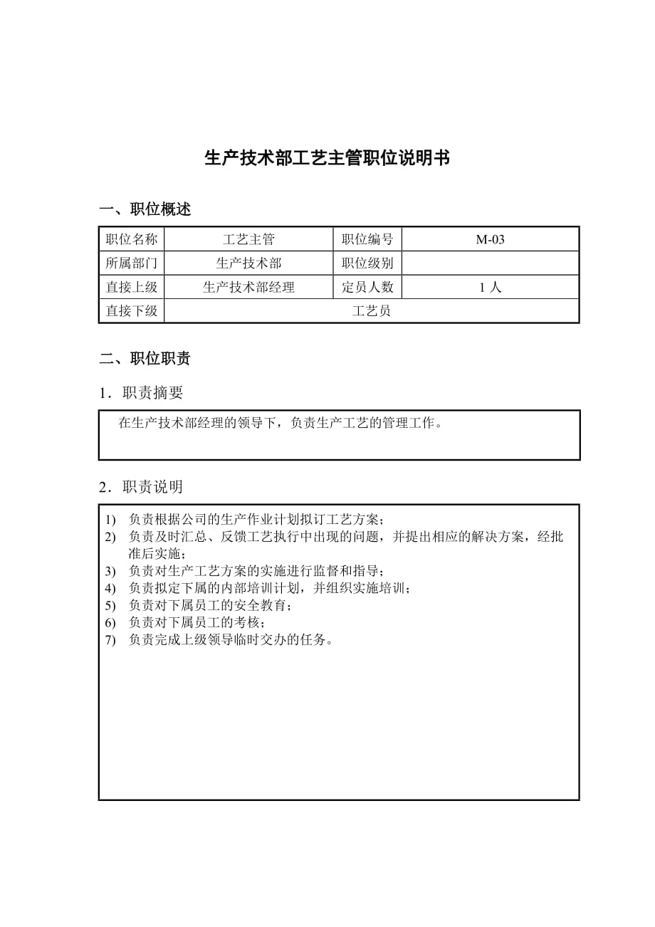 《新编》钢铁行业岗位说明书汇编29_第1页