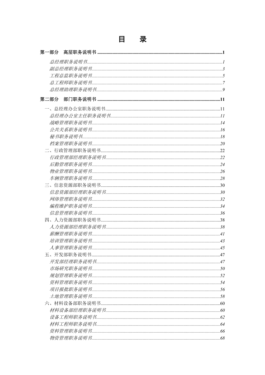 《新编》某置业公司职务说明书手册_第3页