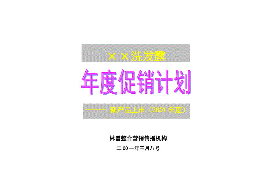 《新编》某公司洗发水产品年度促销计划_第1页