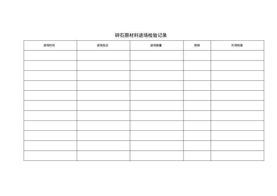 进场原材料现场检验记录表文档推荐_第4页