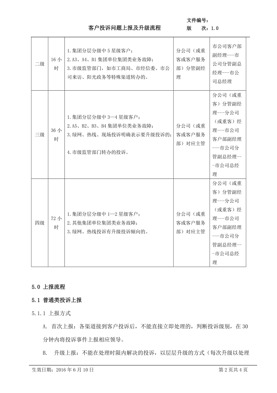 客户投诉问题上报及升级流程1.0.doc_第2页