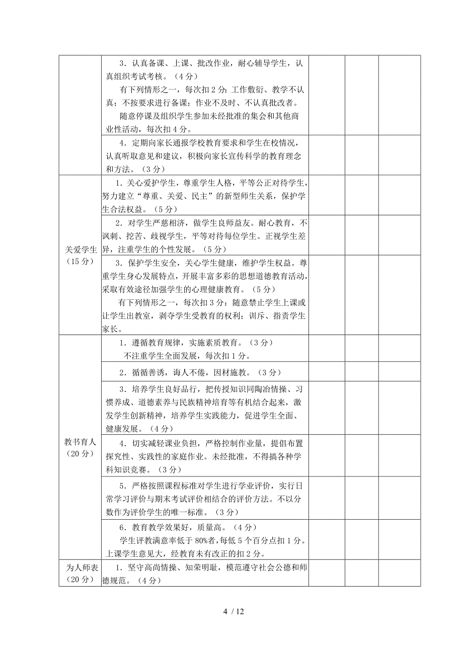 师德师风考核模板(供参考).doc_第4页