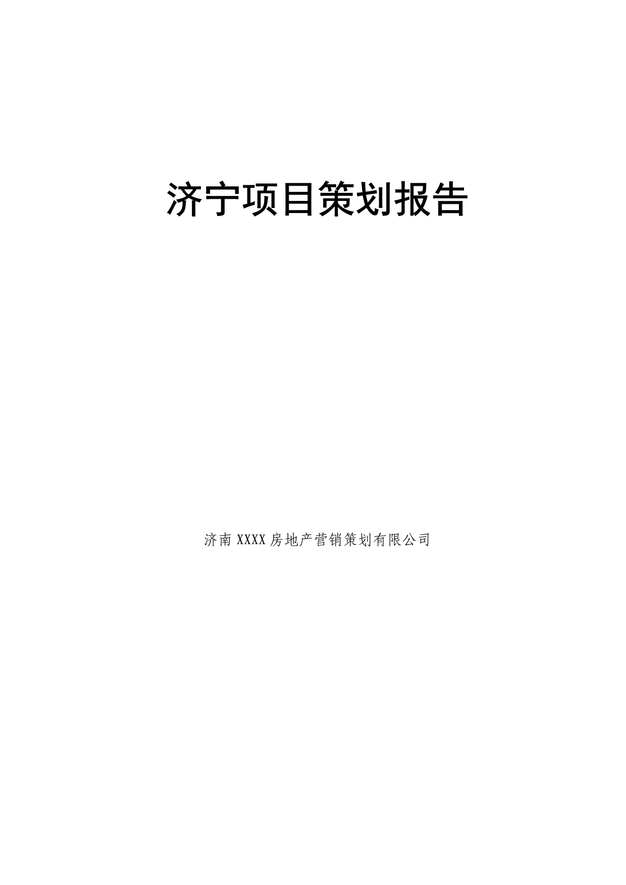 《新编》济宁项目管理及策划报告_第1页