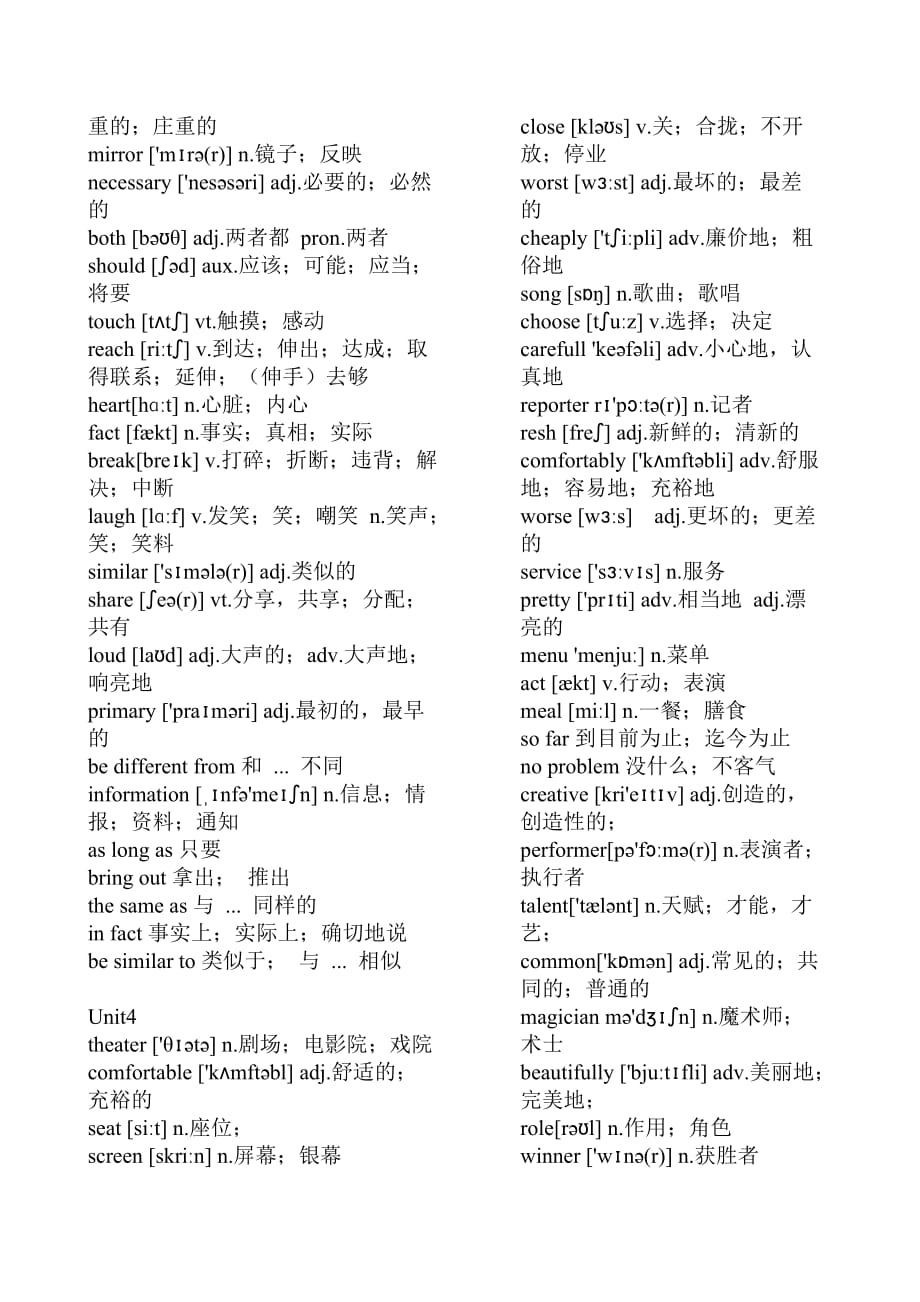 2013年人教版八上单词和音标Unit1-10(7页).doc_第3页