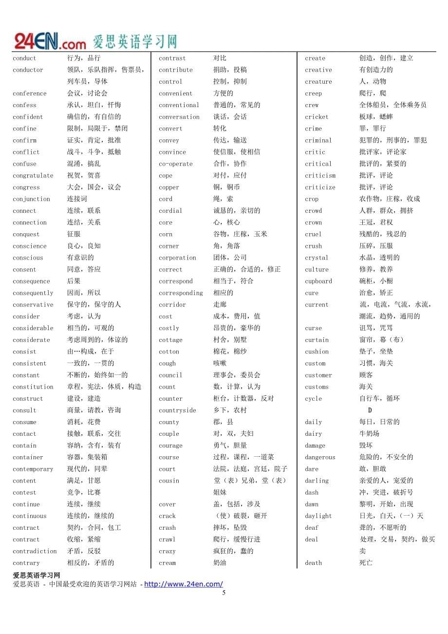 《英语三级大纲词汇表》.doc_第5页