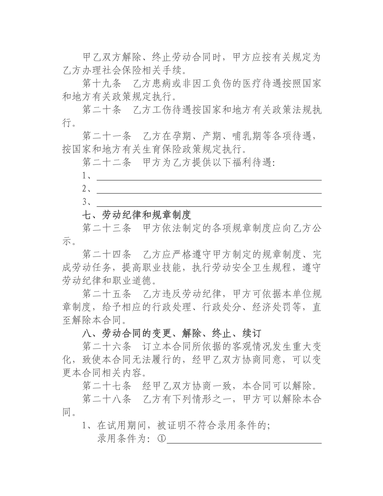 《新编》湖南省劳动合同范本_第5页