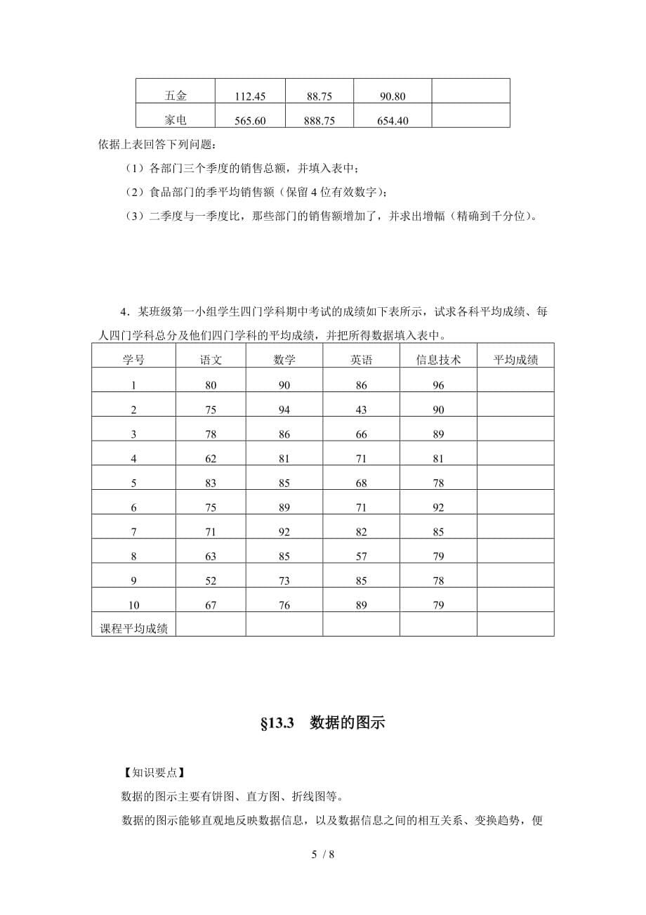 江苏数学学业水平测试指导用书第13章数据表格信息处理_第5页