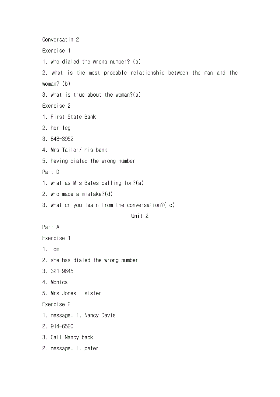 大学英语听说第三版第二册答案(总主编董亚芬)上海外语教育出版社.doc_第2页