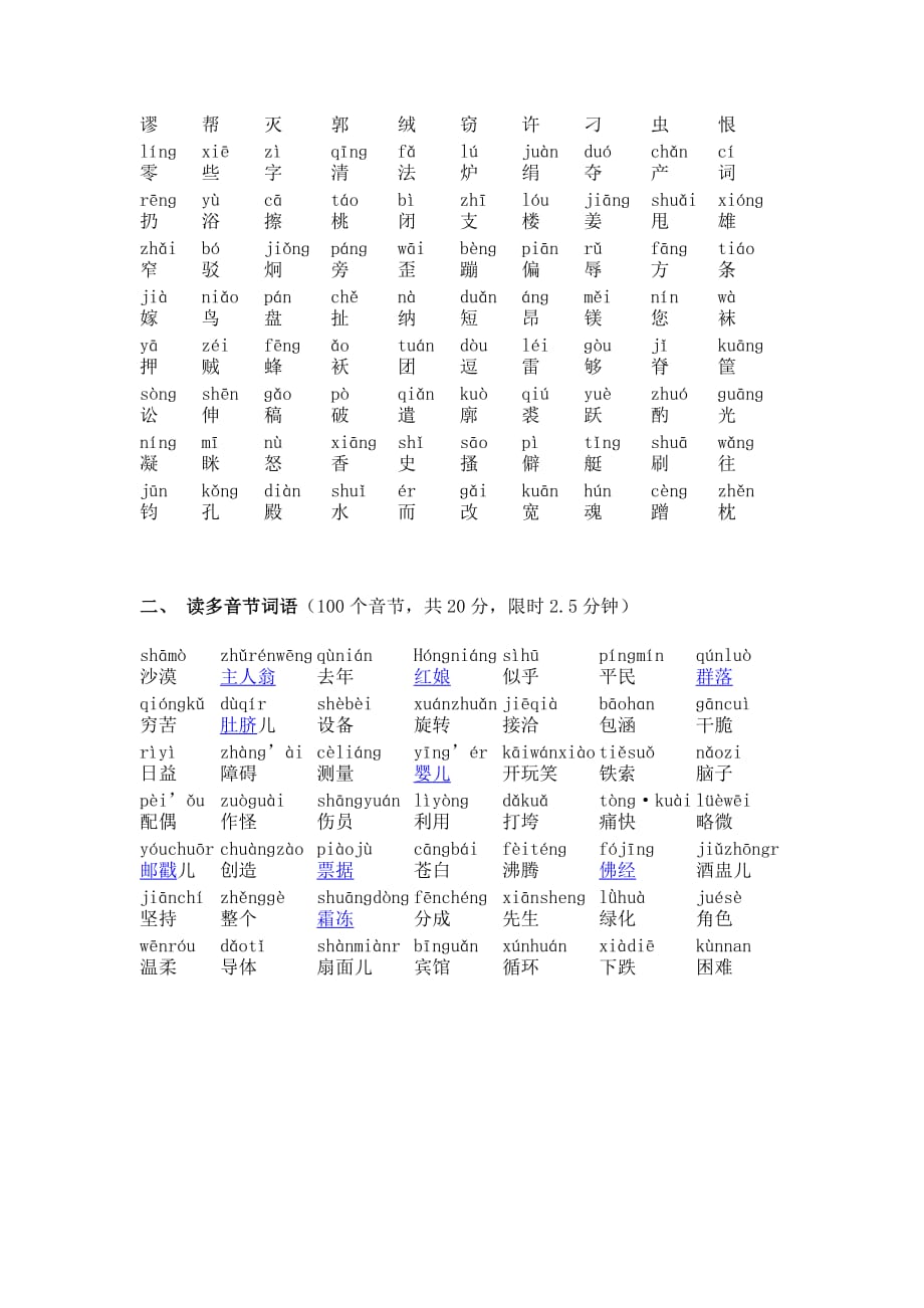 国家普通话水平测试题拼音.doc_第3页