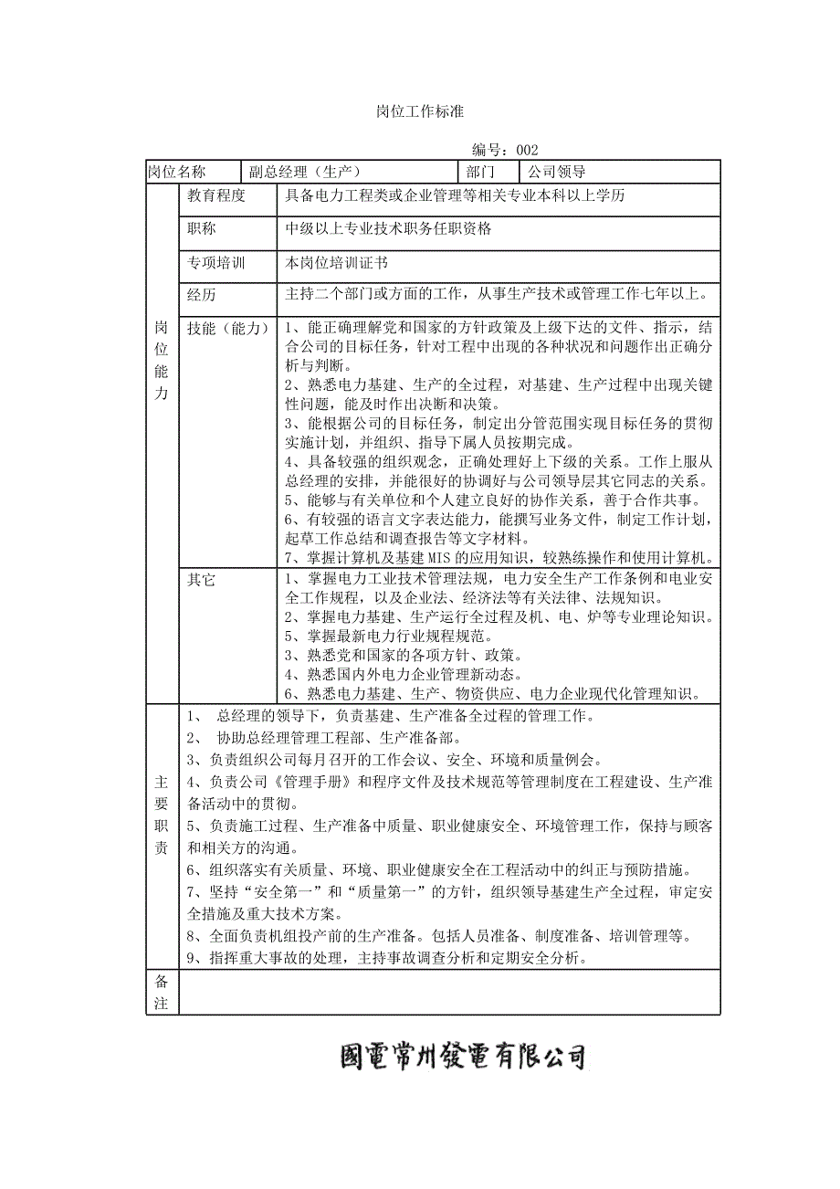 《新编》某集团电厂建设机构、岗位设置与工作标准_第4页