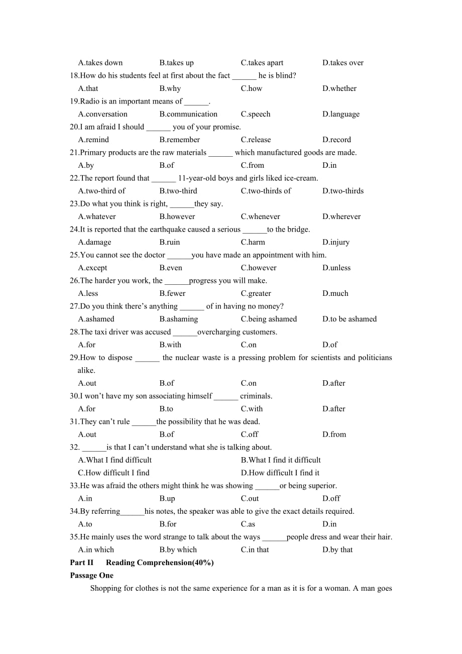 广东省专插本 英语 2006年 历年题集(含答案).doc_第2页