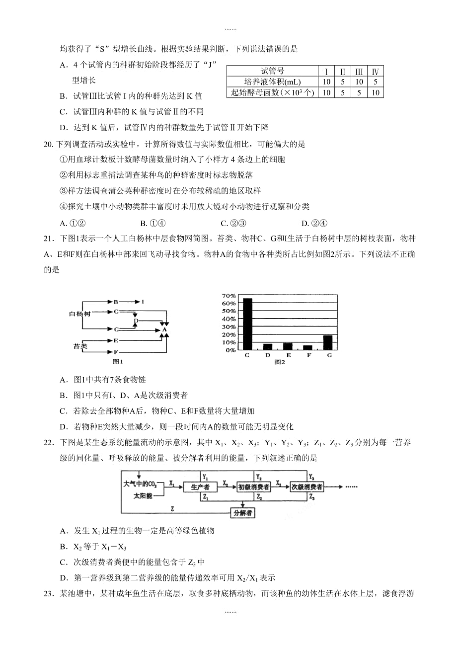 精编湖北省天门、仙桃、潜江三市高二下学期期末考试生物试题word版有答案_第4页