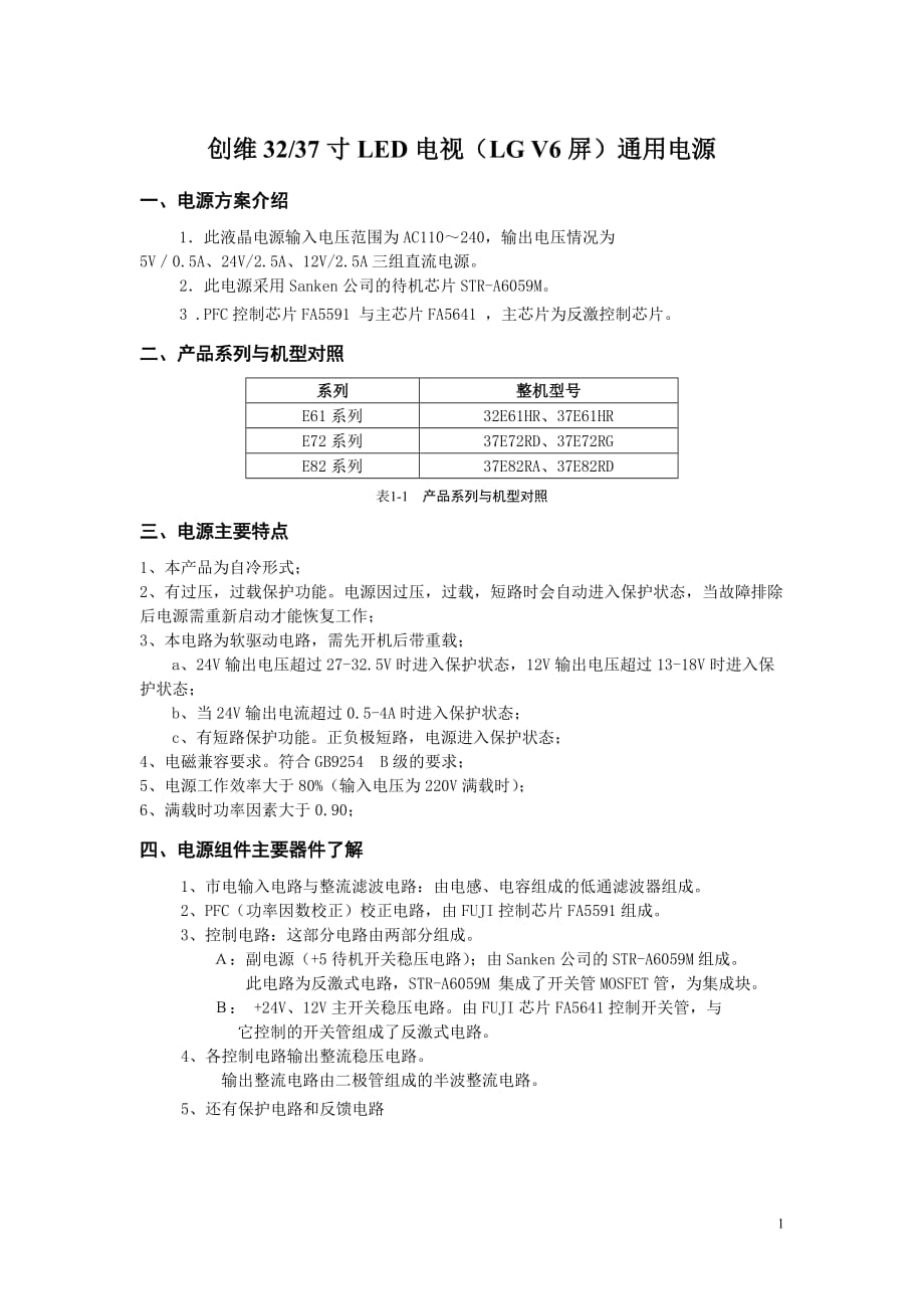 （2020年）（广告传媒）创维32-37寸LED电视(LG V6屏)通用电源速查速修手册_第1页