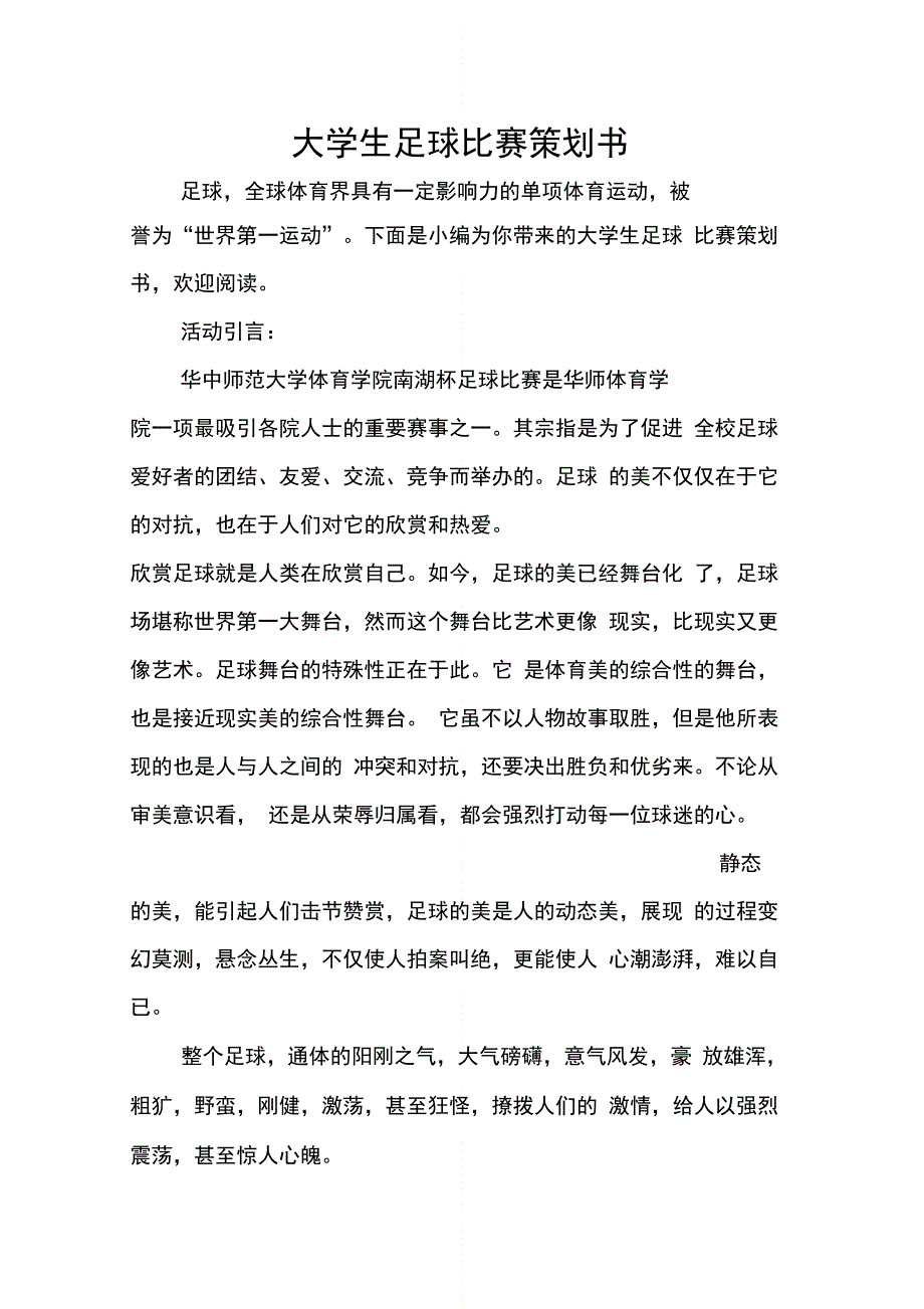 202X年大学生足球比赛策划书_第1页