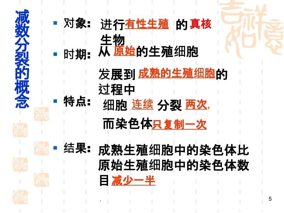 减数分裂和受精作用1精PPT课件_第5页