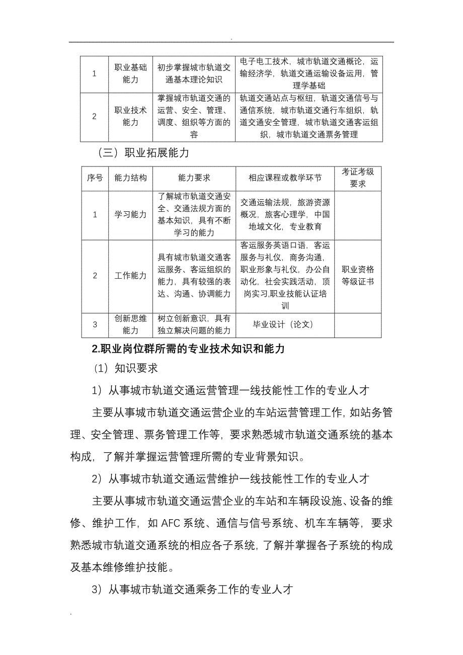 城市轨道交通运营管理专业社会调查研究报告_第5页