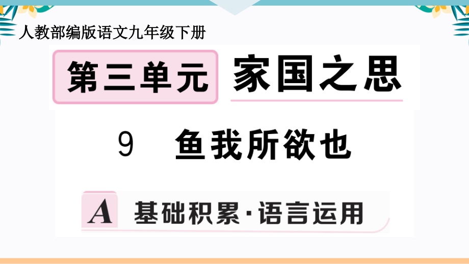 【人教部编版语文九下】全册第三单元考点、知识点、重点复习课件PPT（含答案）_第2页