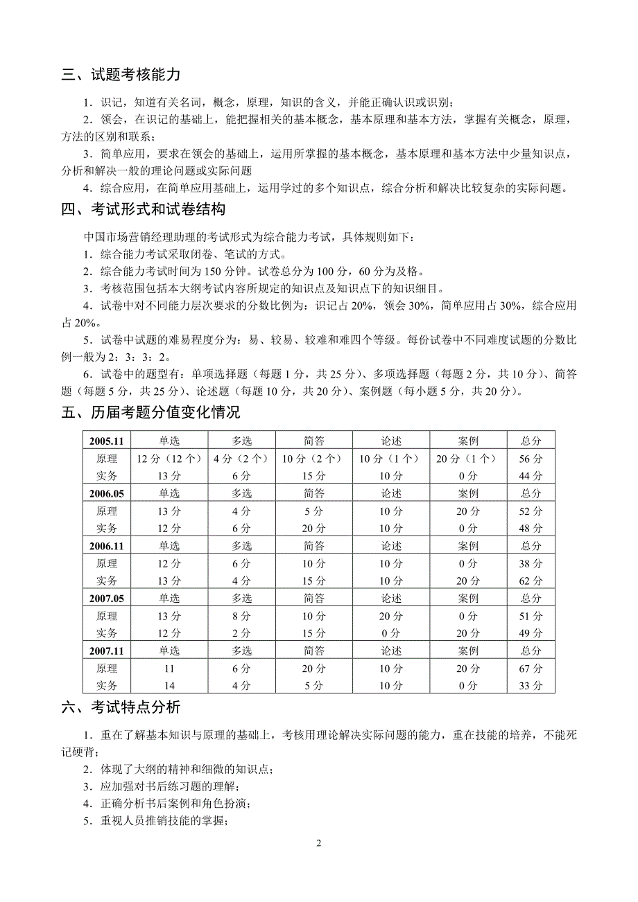 (2020年）(销售经理）第一部分营销经理助理考试命题分析_第2页