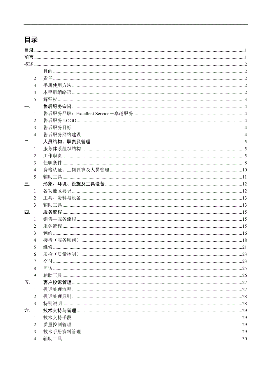 (2020年）(售后服务）职责及管理51服务体系组织结构(doc 66)_第1页