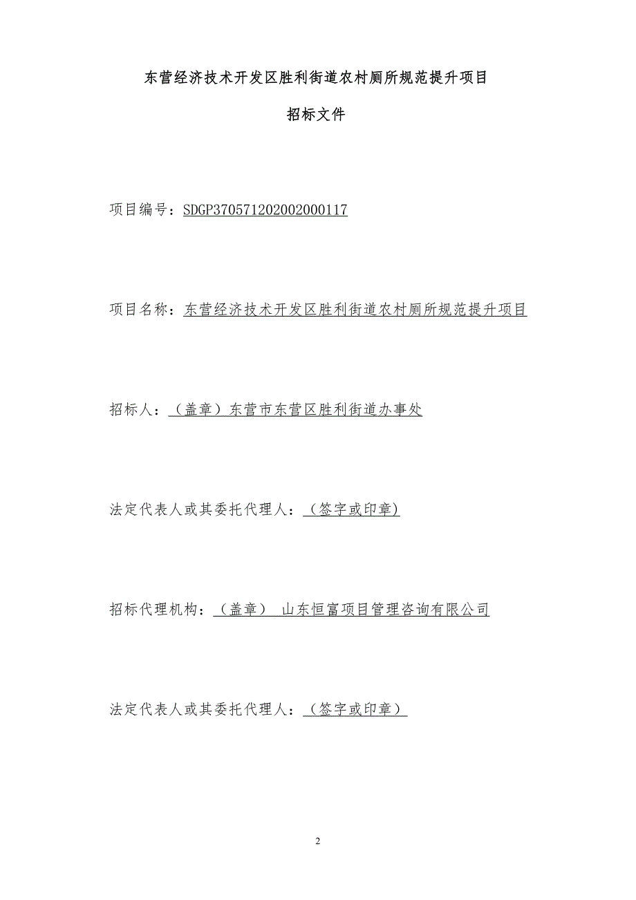 胜利街道农村厕所规范提升项目招标文件_第2页