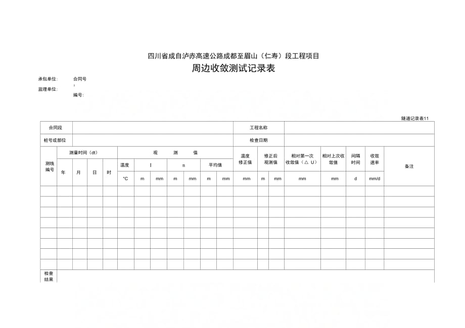 周边收敛测试记录表_第1页