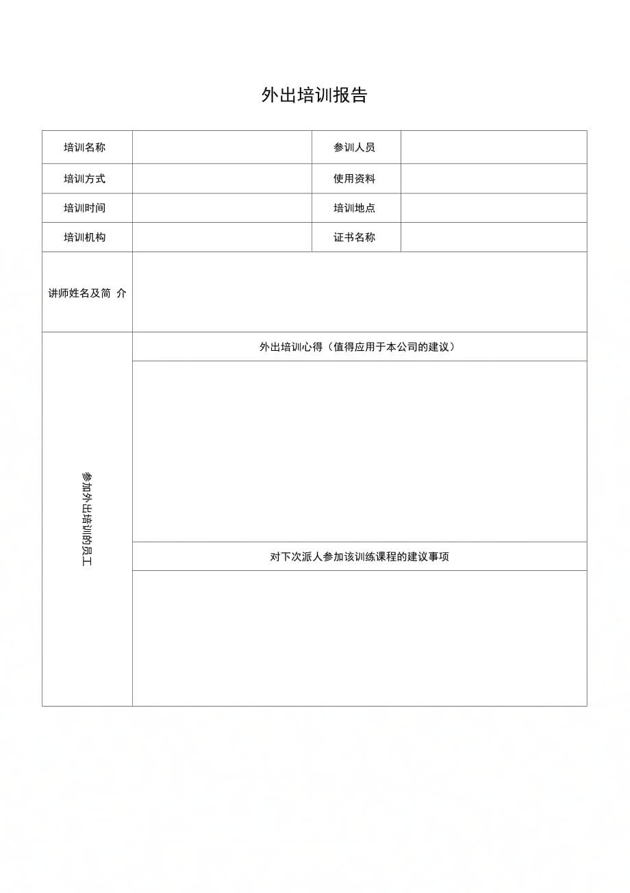 202X年外出培训报告_第1页