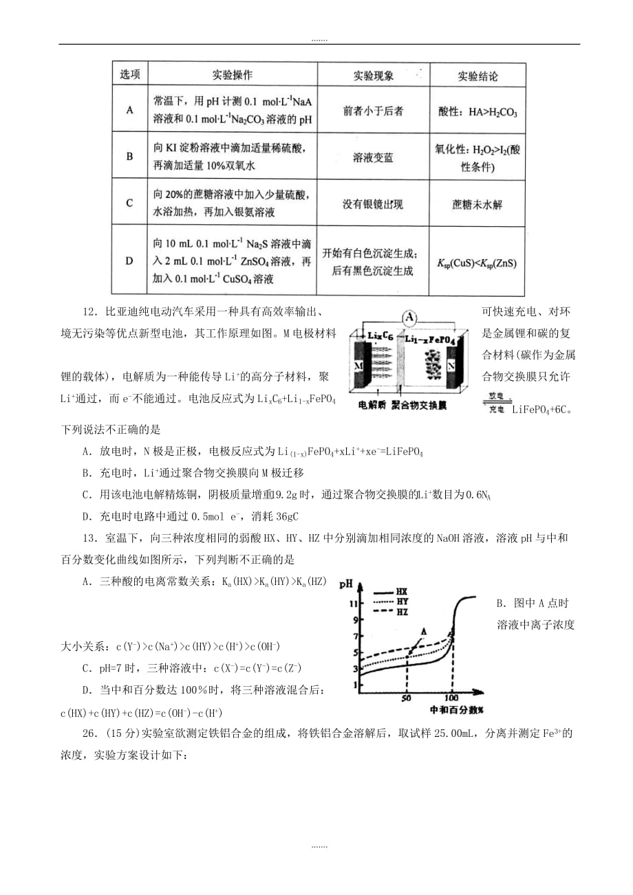 2019-2020学年度山东省烟台市高考适应性练习(二)理综化学试题word版有答案-(高三)_第2页