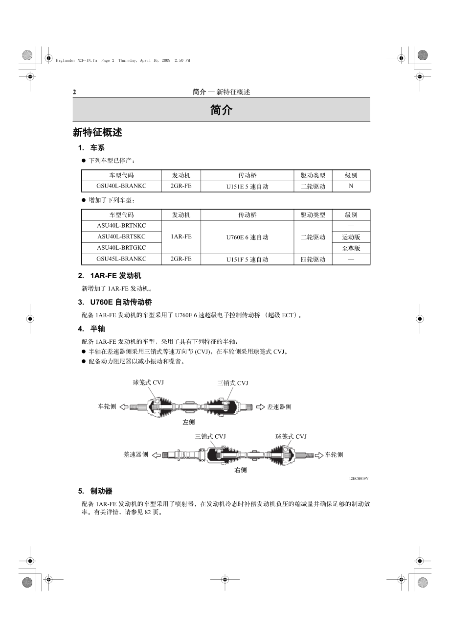 2009广州丰田汉兰达新车特征手册.pdf_第4页