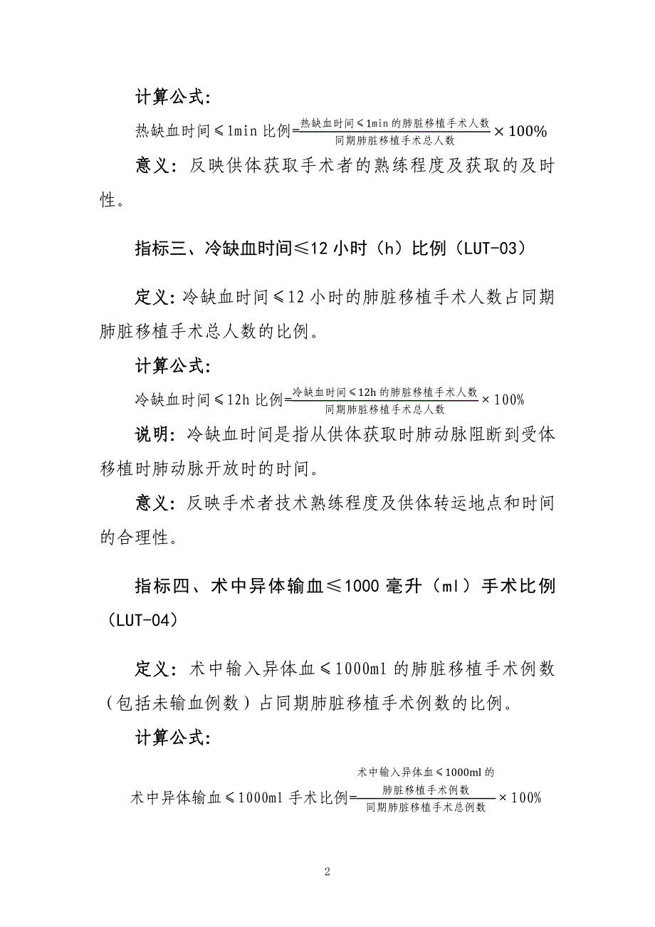 肺脏、肝脏、肾脏、心脏移植技术医疗质量控制指标（2020年版）_第2页